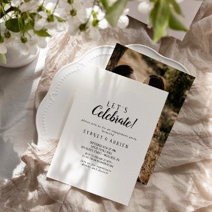 Einfaches Minimalistisches Foto Feiern wir Party Einladung