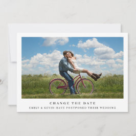 Einfaches Minimalistisches Foto Hochzeit ändert da Ankündigung
