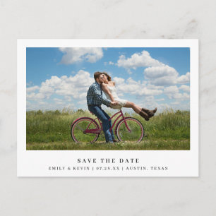 Einfaches Minimalistisches Foto Hochzeit speichern Einladungspostkarte