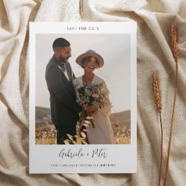 Einfaches Minimalistisches Foto Hochzeit speichert Einladung