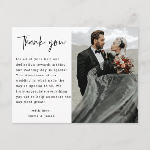 Einfaches Minimalistisches Foto Hochzeit Vielen Da Postkarte