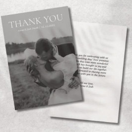 Einfaches Minimalistisches Foto in Schwarz/Weiß Dankeskarte