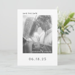 Einfaches Minimalistisches Foto Moderne Hochzeit Save The Date