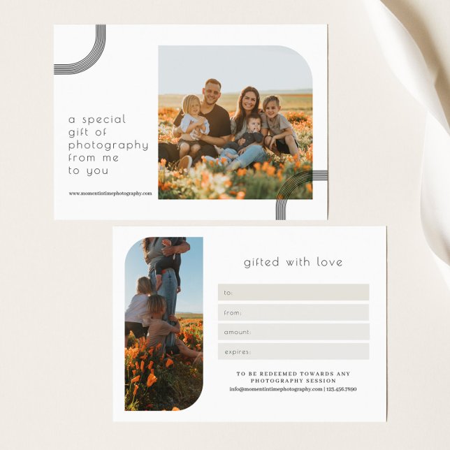 Einfaches Minimalistisches Fotogeschenkzertifikat (Von Creator hochgeladen)