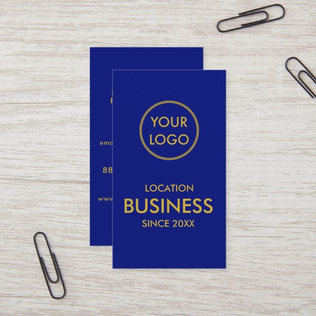Einfaches Minimalistisches Gold-Business-Logo Visitenkarte (Vorderseite/Rückseite Beispiel)