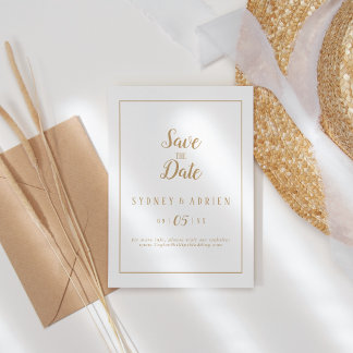 Einfaches Minimalistisches|Goldrahmen Save The Dat Date