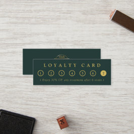 Einfaches Minimalistisches Grün- und Gold-Logo für Treuekarte