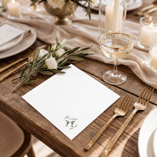 Einfaches minimalistisches handgezeichnetes chic C Serviette
