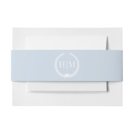 Einfaches Minimalistisches Hellblau-Monogramm Einladungsbanderole