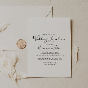 Einfaches Minimalistisches Hochzeitsessen-Brautpar Einladung