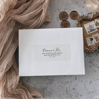 Einfaches Minimalistisches Hochzeitskennzeichen Adressaufkleber