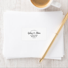 Einfaches Minimalistisches Hochzeitskennzeichen Adressaufkleber