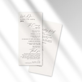 Einfaches Minimalistisches Hochzeitsprogramm für E Programm