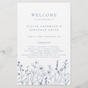 Einfaches Minimalistisches Hochzeitsprogramm von P