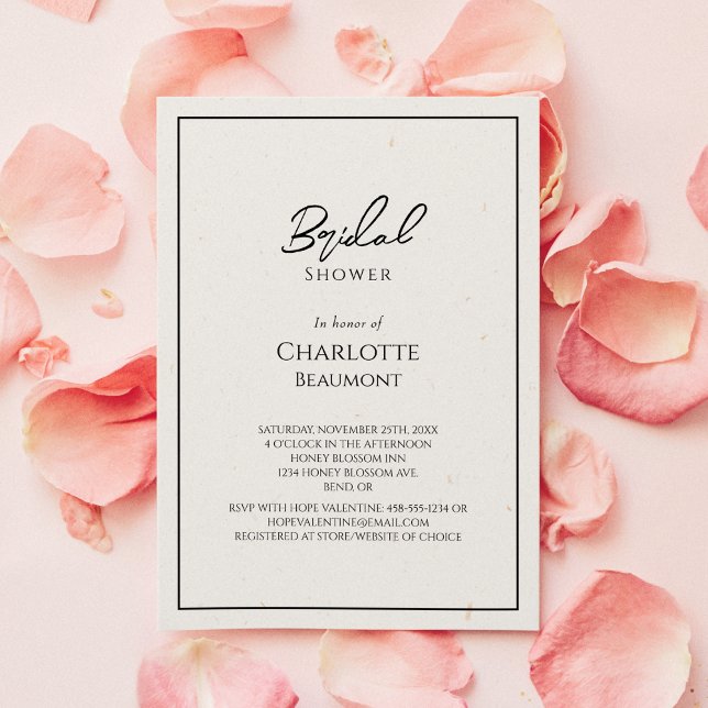 Einfaches Minimalistisches Hochzeitsszenario-Braut Einladung (Von Creator hochgeladen)