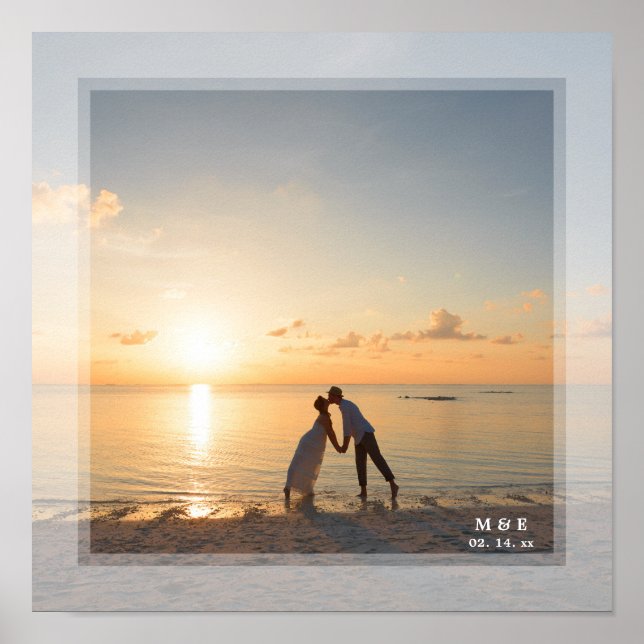 Einfaches Minimalistisches Hochzeitsszenario-Foto Poster (Vorne)