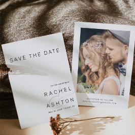 Einfaches Minimalistisches Hochzeitsszenario-Foto Save The Date
