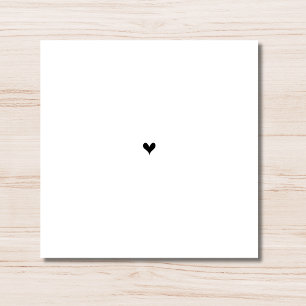 Einfaches minimalistisches kleines schwarzes Herz  Mitteilungskarte