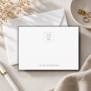 Einfaches minimalistisches Logo Name Gold-Schrift Mitteilungskarte