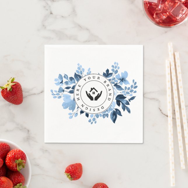 Einfaches Minimalistisches Logo-Papier Napf Serviette (Beispiel)