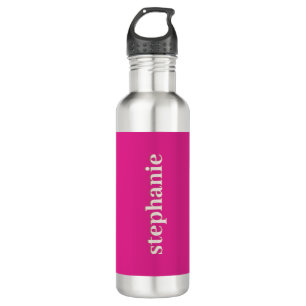 Einfaches Minimalistisches Magenta Rosa Personalis Edelstahlflasche