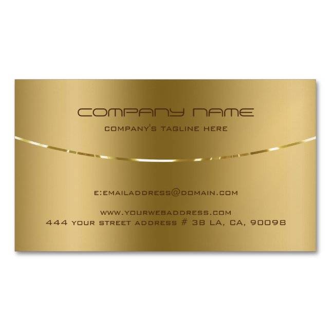 Einfaches minimalistisches metallisches Gold Magnetische Visitenkarte (Vorderseite)