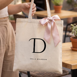 Einfaches minimalistisches Monogramm Namen Stylisc Tragetasche