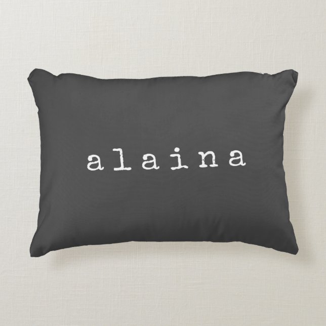 Einfaches Minimalistisches Namensdesign in Schwarz Dekokissen (Vorderseite)