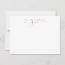 Einfaches Minimalistisches Pastellrosa Namensskrip Mitteilungskarte