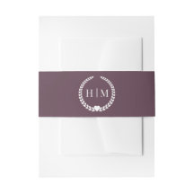 Einfaches Minimalistisches Pflaumen Purpur Monogra