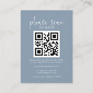 Einfaches Minimalistisches QR-Code-Hochzeitsszenar Begleitkarte