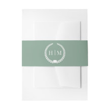 Einfaches Minimalistisches Salbeigrün Monogramm