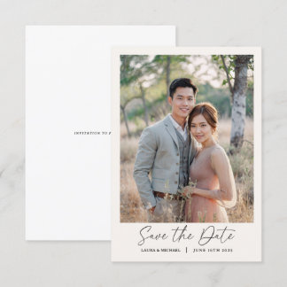 Einfaches minimalistisches Save-The-Date-Foto  Einladung