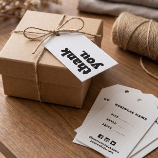 Einfaches minimalistisches Schwarz-Weiß-Geschäft-P Geschenkanhänger