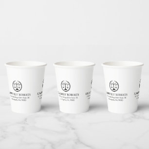 Einfaches, minimalistisches Schwarz-Weiß-Logo Pappbecher