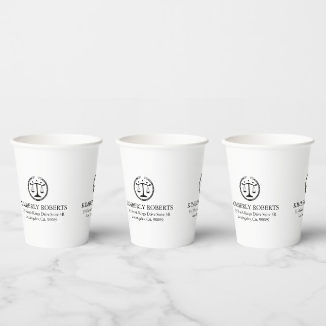 Einfaches, minimalistisches Schwarz-Weiß-Logo Pappbecher (Multi)