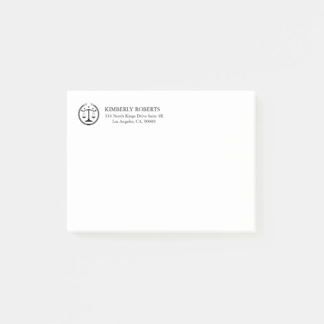 Einfaches, minimalistisches Schwarz-Weiß-Logo Post-it Klebezettel (Vorderseite)