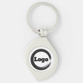 Einfaches Minimalistisches Schwarz-Weiß-Logo Schlüsselanhänger