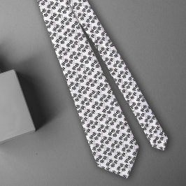 Einfaches Minimalistisches Schwarz-Weiß-Muster Krawatte