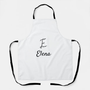 Einfaches, minimalistisches schwarzes Monogramm Bu Schürze