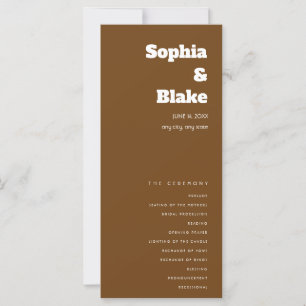 Einfaches minimalistisches Sepia-Braun-Hochzeitspr