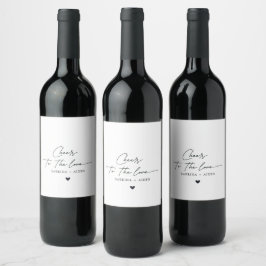 Einfaches Minimalistisches Skript "Cheers to the L Weinetikett