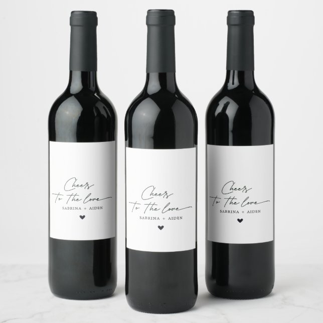 Einfaches Minimalistisches Skript "Cheers to the L Weinetikett (Flaschen)