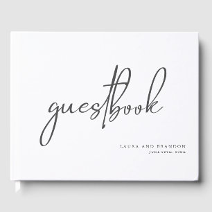 Einfaches Minimalistisches Skript Hochzeitshaus Gästebuch