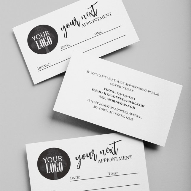 Einfaches Minimalistisches Skript Terminkarte (Business appointment card, add your logo. )