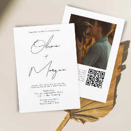 Einfaches Minimalistisches Typografie-Hochzeitssze Einladung