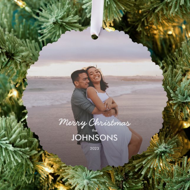 Einfaches Minimalistisches Weihnachtskuppel Foto Ornament Karte (Insitu (Baum))