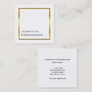 Einfaches minimalistisches Weißgold professionell. Quadratische Visitenkarte