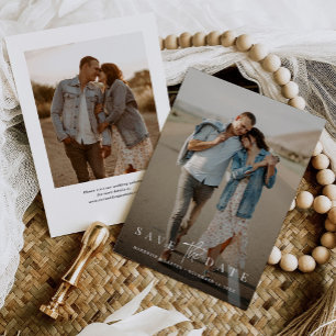 Einfaches Minimalistisches Zwei-Foto Save The Date