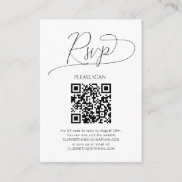 Einfaches Minimum an Skript QR Code Hochzeit RSVP Begleitkarte